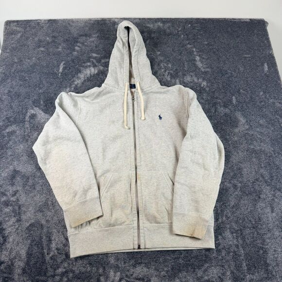 Polo Ralph Lauren Waffle Knit Hoodie Full Zip Jacket Gray Men's L Gray *Read - Picture 1 of 13